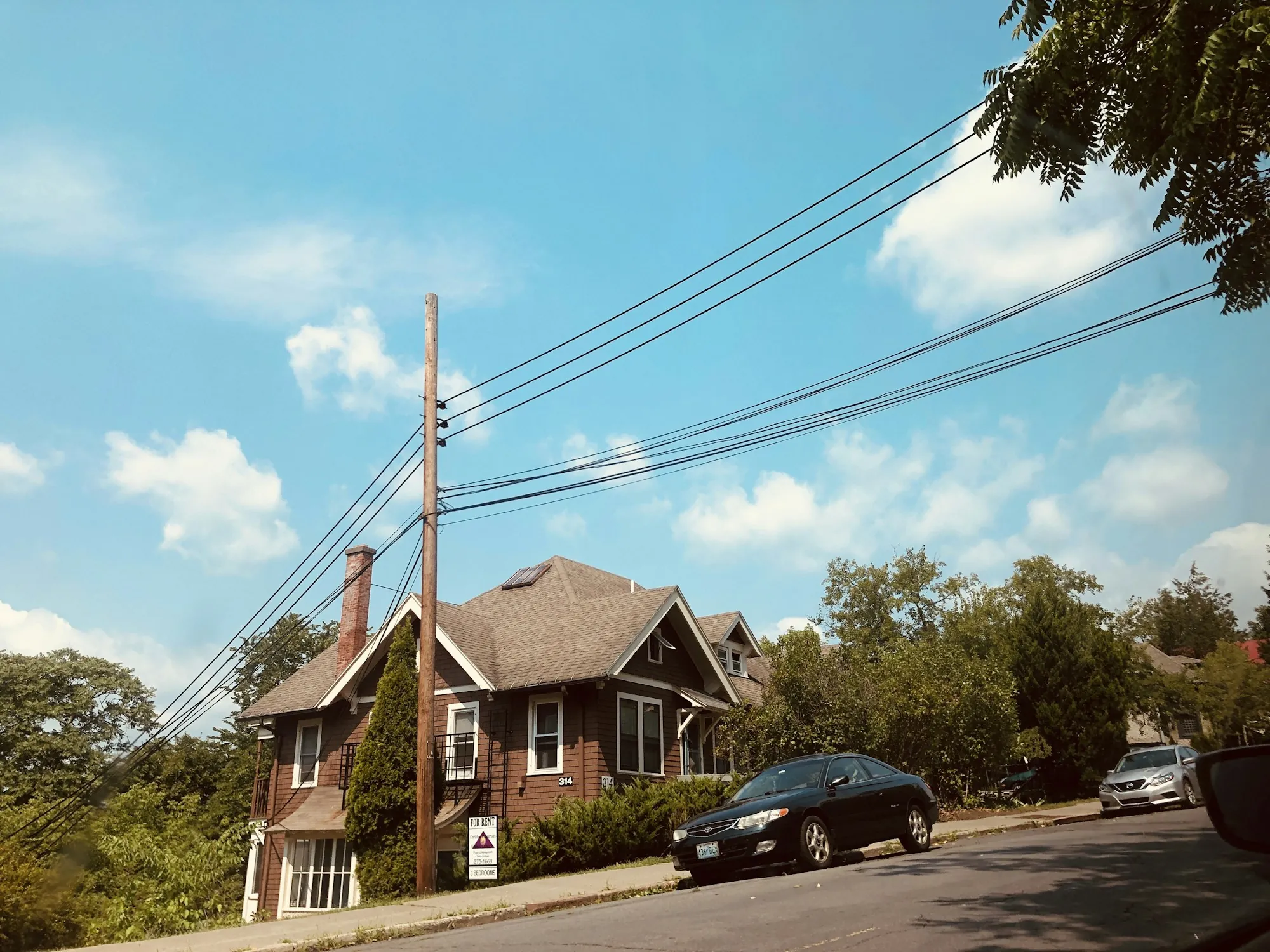 Brick and timber house on a quiet residential street